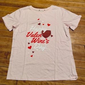 Happy Valen Wine's Day Tee - Medium - Happy Valentines Day
